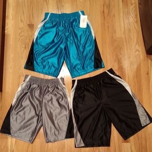 Set of 3 Boys Size M-L Xersion Athletic Shorts in Blue, Gray, and Black